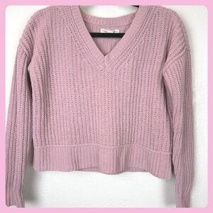 Girlhoodcore Cozy Chunky Aeropostale Pink Knit Fall Cropped Sweater
